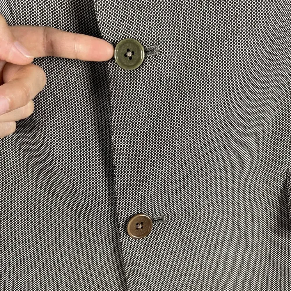 Daniel Cremieux Loro Piana Wool Blazer Sport Coat Mens 42R Brown Geometric USA‎